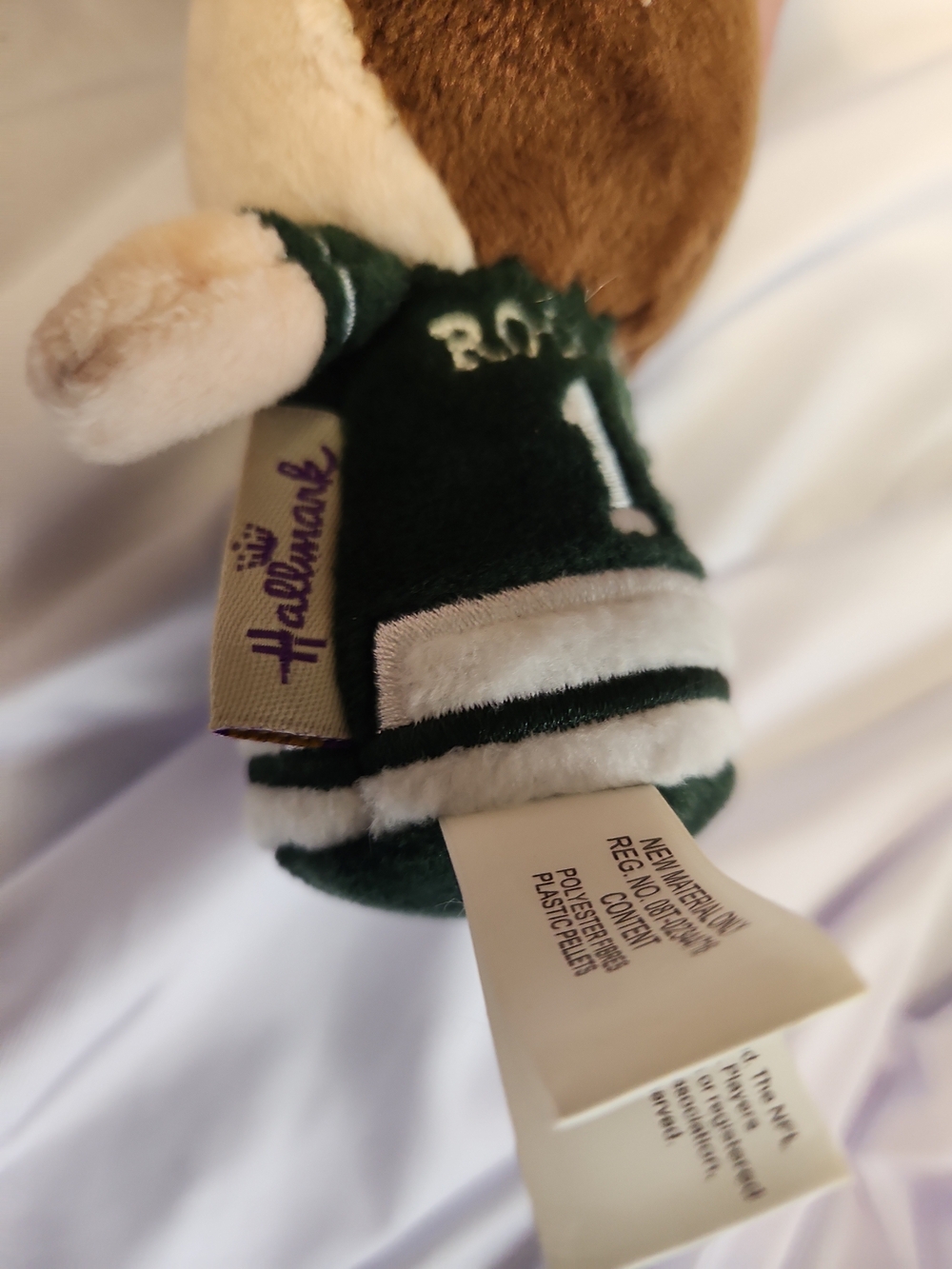 Hallmark Green and Cream Plush Sports Player Stuffed Animal - Picture 3 of 3